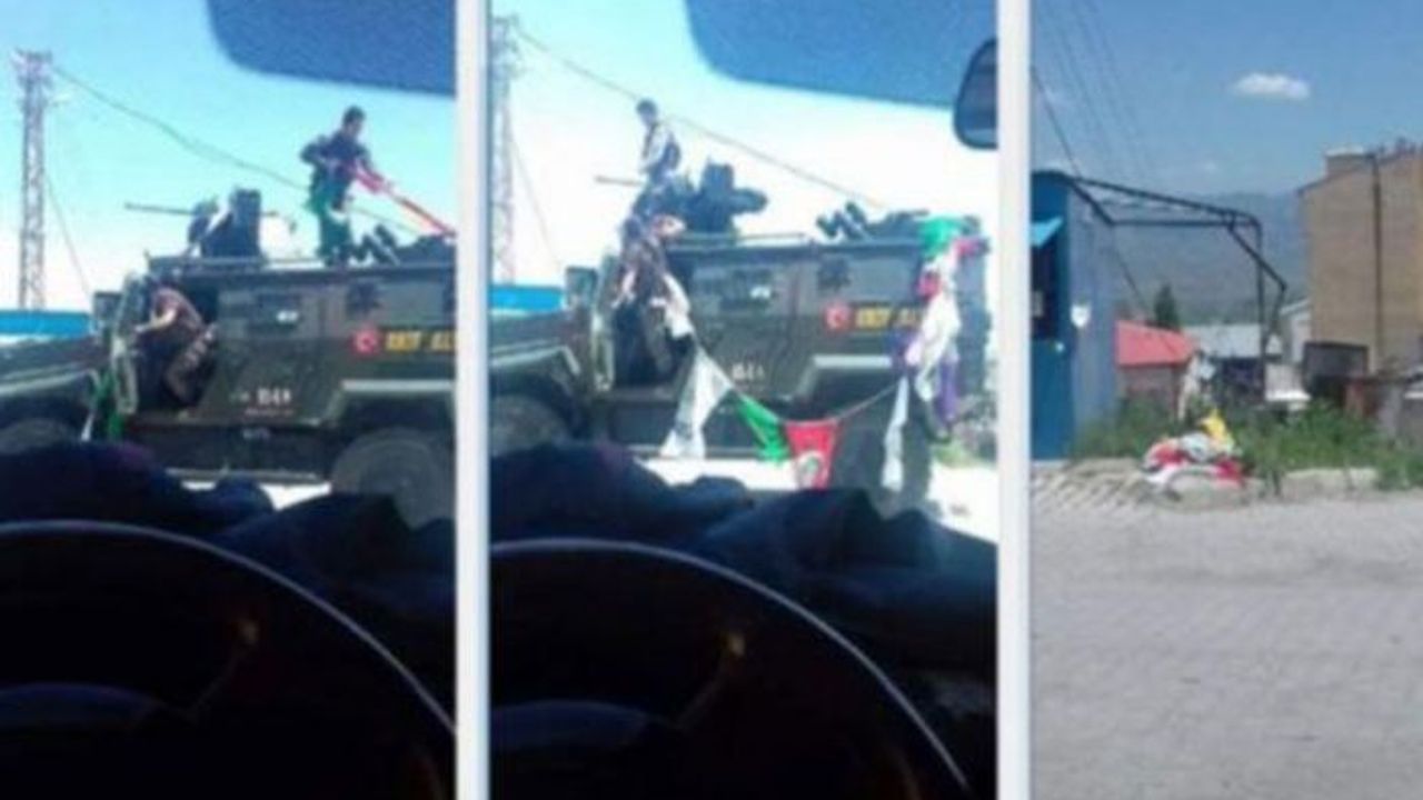 Özel harekât polisleri HDP flamalarını söktü