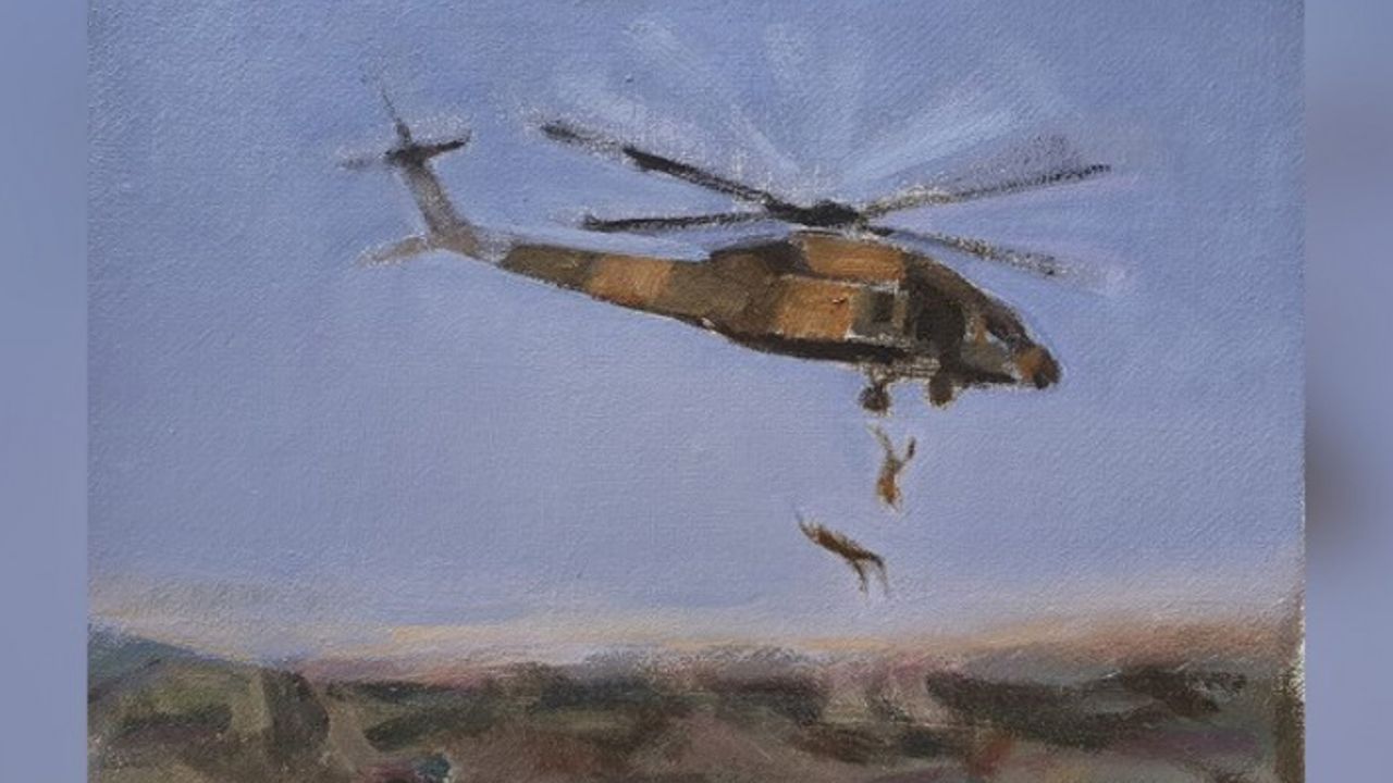 Ressam Timur Çelik helikopterden atılan 2 yurttaşı çizdi