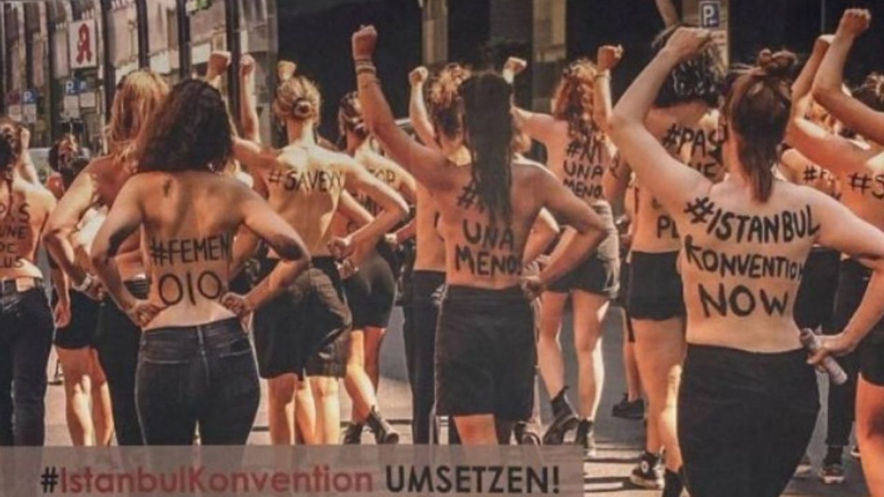 FEMEN’den İstanbul Sözleşmesi eylemi