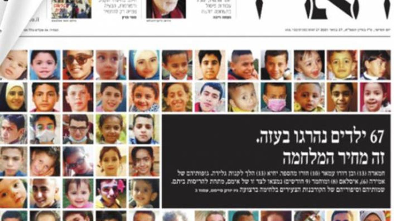 İsrail'de Haaretz gazetesinden 'öldürülen Filistinli çocuklar' manşeti