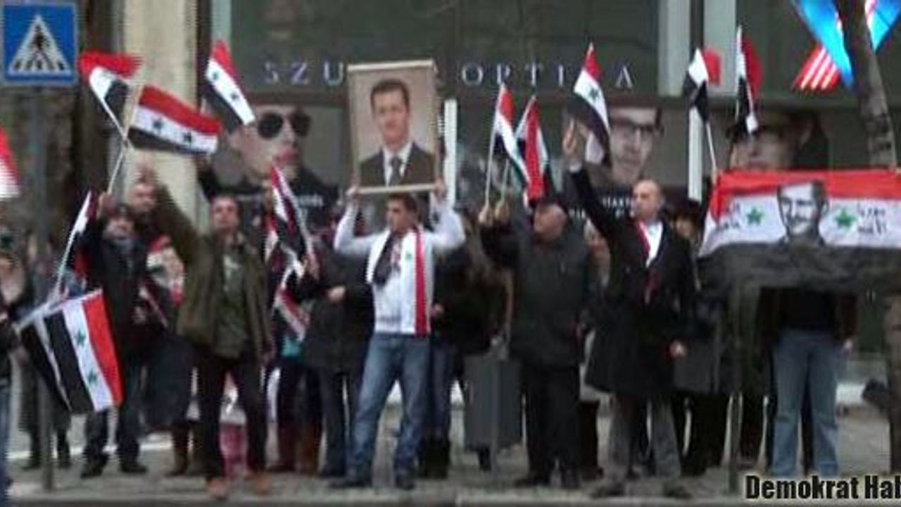 Beşar Esad yanlılarından Başbakan’a protesto