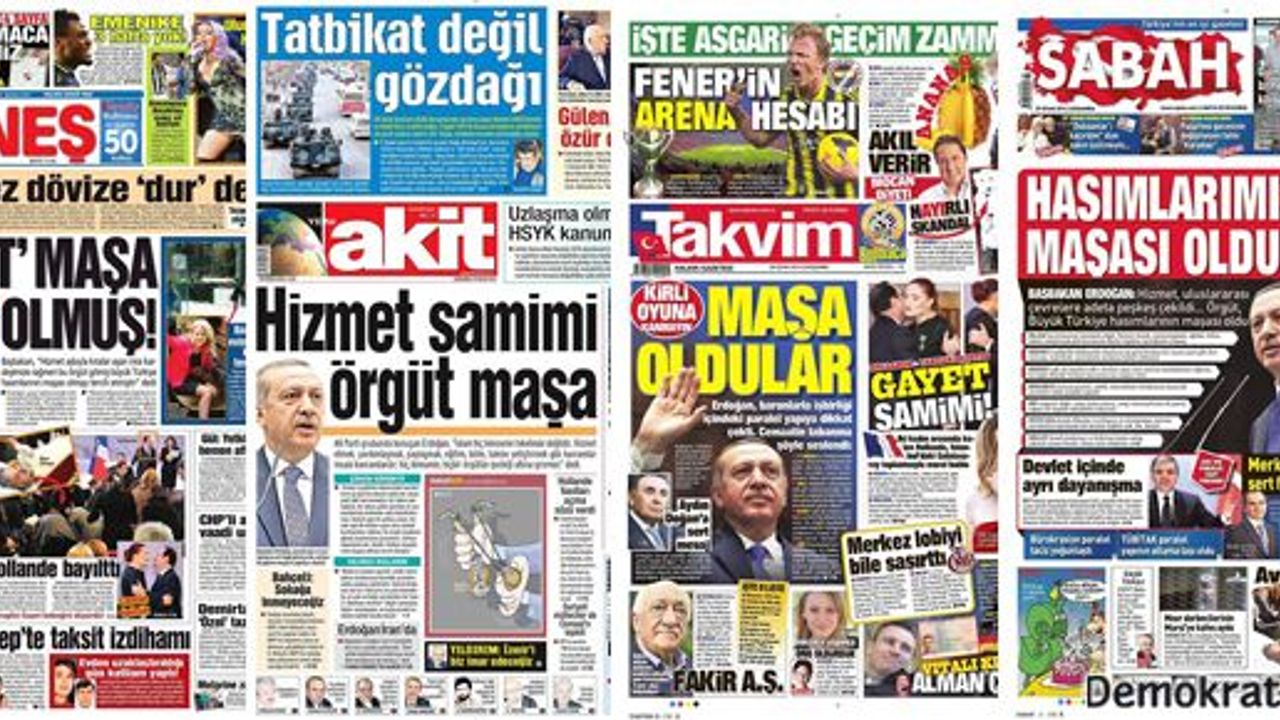 Erdoğan'ın 'maşa'sı 4 gazetenin manşetinde