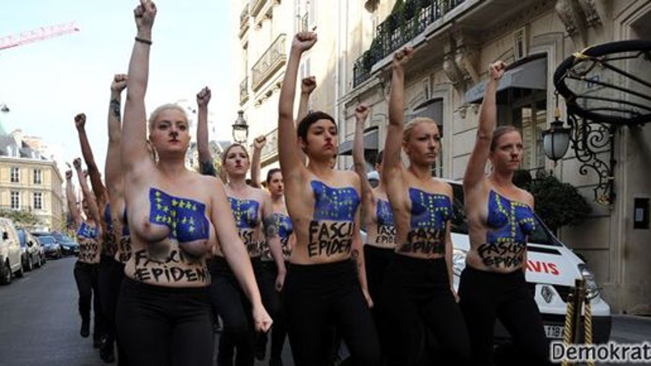FEMEN'den Paris'te 'faşizm' protestosu 