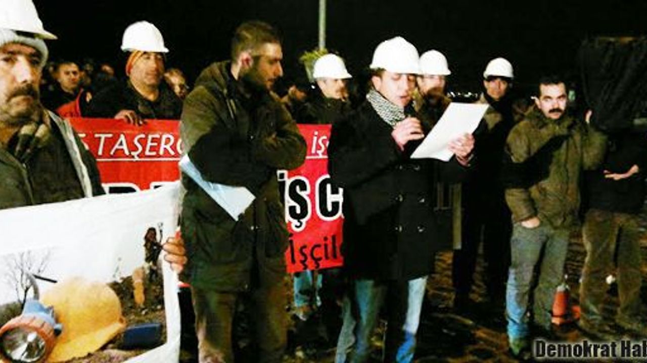 İşçi ölümlerine tabutlu protesto