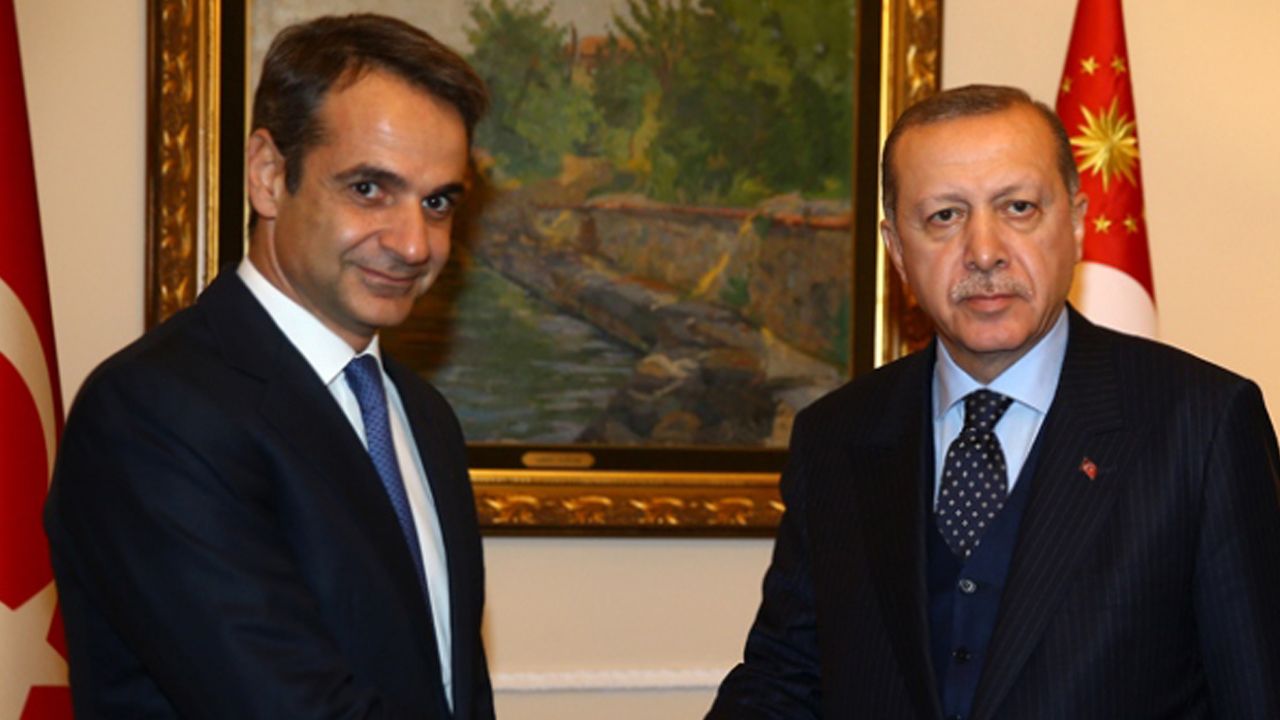 Yunanistan Başbakanı Miçotakis, Cumhurbaşkanı Erdoğan'la bir araya geldi