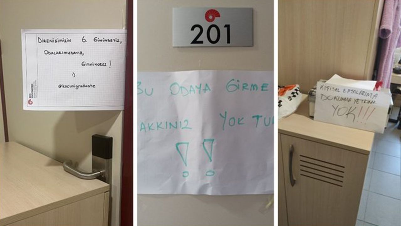 Koç Üniversitesi kartları iptal etti, öğrenciler kendilerini odaya kitledi