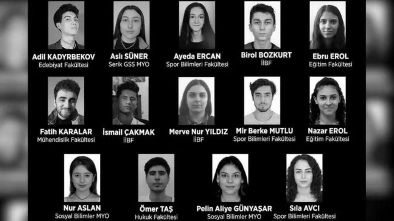 Akdeniz Üniversitesi'nden 14 öğrenci depremde hayatını kaybetti
