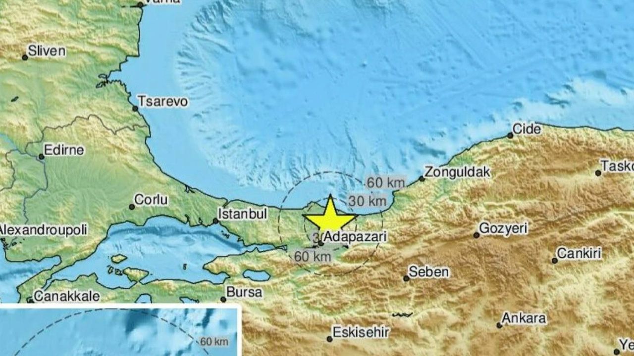 Avrupa Sismoloji Merkezi: Sakarya'da 5.5 büyüklüğünde deprem meydana geldi