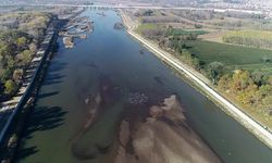 Edirne'de kuraklık: Meriç Nehri'nde kum adacıkları oluştu