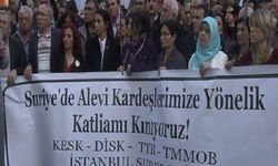 Suriye'deki Alevi katliamı Beyoğlu'nda protesto edildi