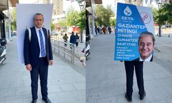 DEVA Partisi'ne afiş engeli: İl Başkanı afişi sırtında taşıdı