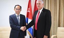 Küba Devlet Başkanı Diaz-Canel, Vietnam Dışişleri Bakanı Trung ile görüştü