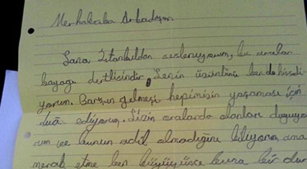 12 yaşındaki Alp'ten Cizreli yaşıtlarına mektup: Barışın gelmesi için dua ediyorum