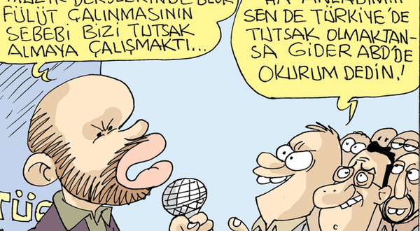 Sefer Selvi, ABD’de okuyan Bilal Erdoğan’ı çizdi