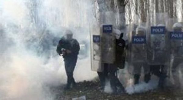  Mardin'de Lice protestosuna polis müdahalesi