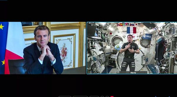 Uzaydan bağlanan astronot, Macron'a dünyayı anlattı: Buradan bakınca üzücü bir görüntü