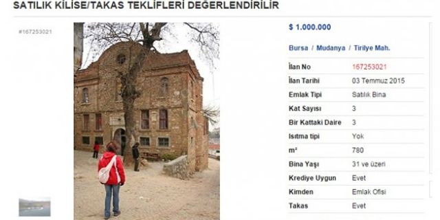 Bursa'da 'sahibinden' satılık Bizans Kilisesi!