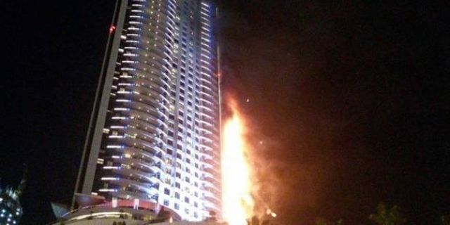 Dubai'deki 63 katlı otelde yangın