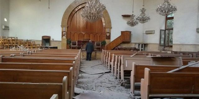 Halep'teki Ermeni kilisesi roket saldırısından zarar gördü