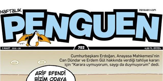 Penguen, Erdoğan'ın AYM sözlerini kapağa taşıdı