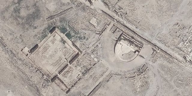 Palmira tiyatrosunun yıkıldığı drone görüntüleriyle kesinleşti