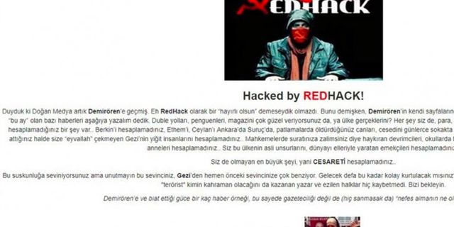 RedHack, Demirören Holding'e ait siteleri hack'ledi