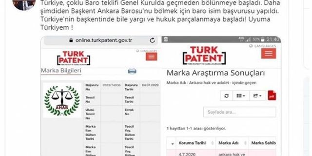 Teklif yasalaşmadan Ankara’da yeni baro için isim başvurusu yapıldı