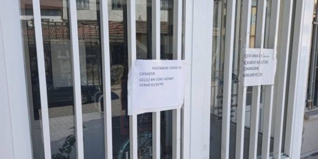 Eskişehir'de PTT Covid-19 nedeniyle kapatıldı