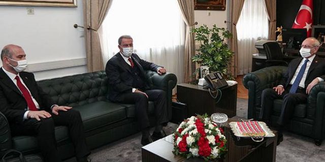 Millî Savunma Bakanı Akar ve İçişleri Bakanı Soylu'dan Kılıçdaroğlu'na ziyaret
