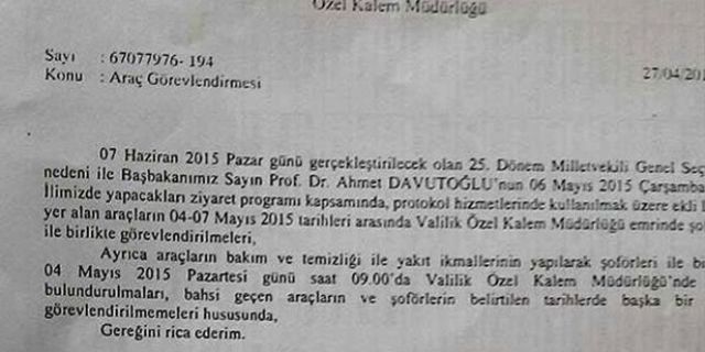 AKP mitingi için seferber olan Ağrı Valiliği'den 'tüm resmi araçlar tahsis edilsin' talimatı