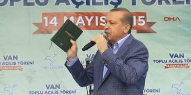 Seçim meydanına yine Kuran'la çıkan Erdoğan: Ah benim Kürt kardeşlerim, siz bizi anlamakta zorlanıyorsunuz