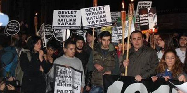 Taksim'de Hrant Dink anma yürüyüşü