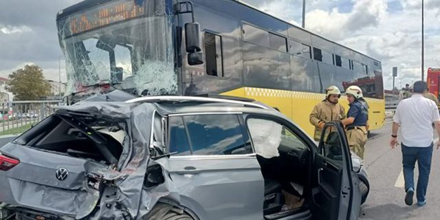 Yenikapı'da İETT otobüsü çok sayıda araca çarptı: Yaralılar var