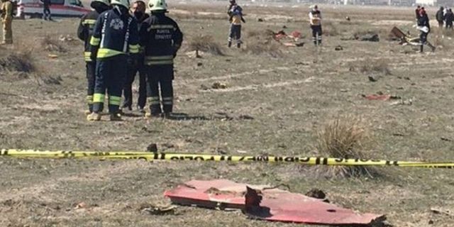 Konya'da askeri eğitim uçağı düştü