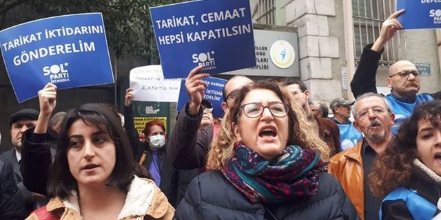SOL Parti’den Aile ve Sosyal Hizmetler İl Müdürlüğü önünde protesto: Tarikat, cemaat hepsi kapatılsın
