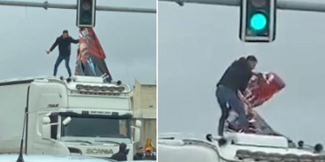 CHP'nin 'Yeter, söz milletin' pankartı indirildi: 'Polis baskısı'