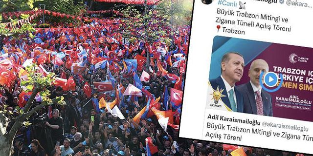 PTT sosyal medya hesabından AKP mitingini paylaştı