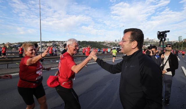 İmamoğlu, 45. İstanbul Maratonu'nu başlattı