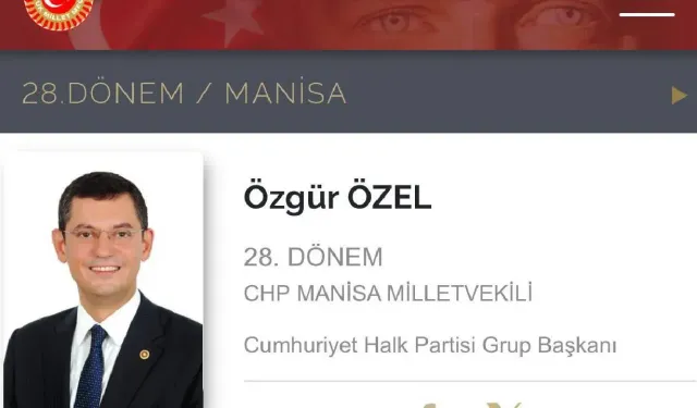 TBMM'nin sitesinde Özgür Özel'in unvanı değiştirildi