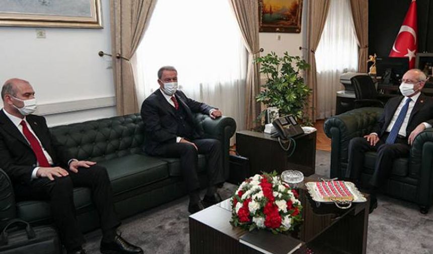 Millî Savunma Bakanı Akar ve İçişleri Bakanı Soylu'dan Kılıçdaroğlu'na ziyaret