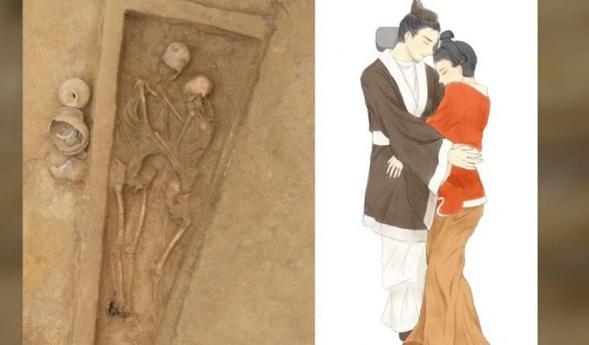 Bin 500 yıllık mezarda birbirine sarılarak gömülen aşıklar bulundu