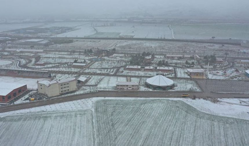 Sivas'ta kar yağışı etkili oldu