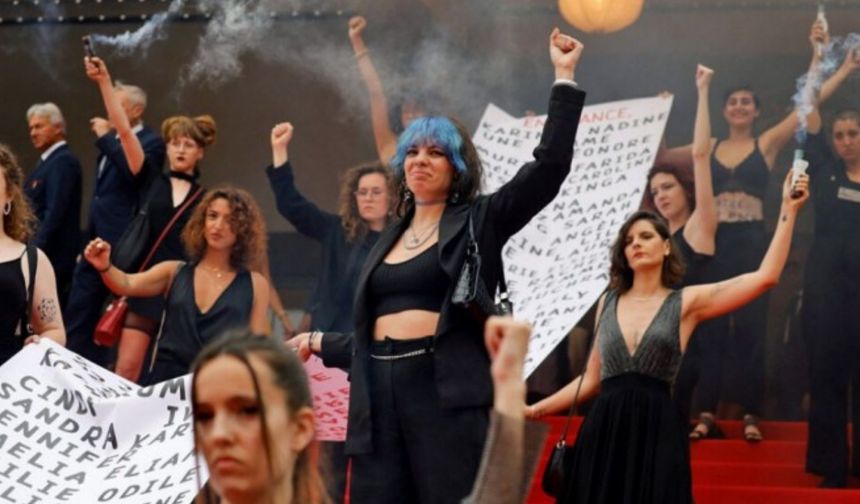 Cannes Film Festivali’nde kadın katliamı protestosu