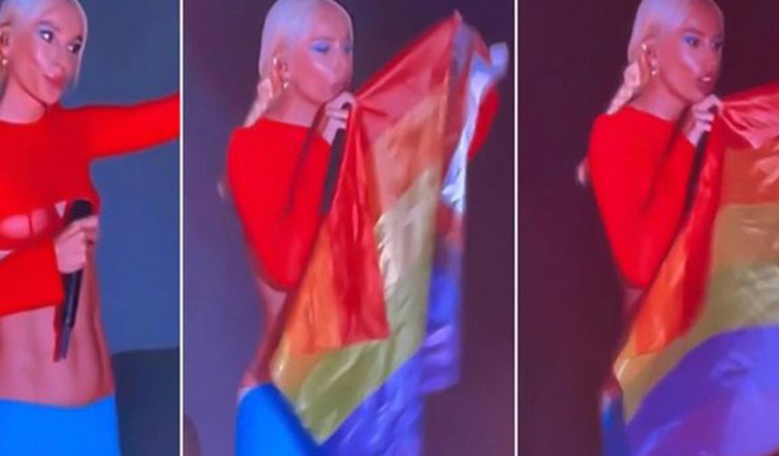 Gülşen, konserde LGBTIQ+ bayrağı açtı